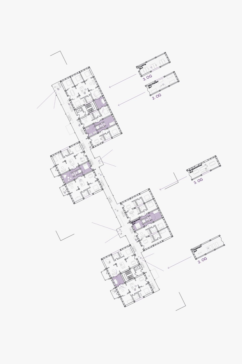 Grundriss 1.OG/3.OG der Bachelor Arbeit Wild Urban Nature