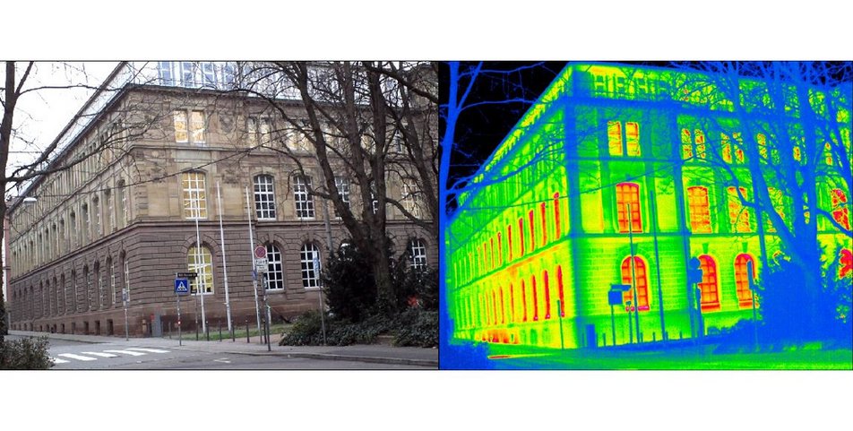 Thermografieaufnahme eines Gebäudes